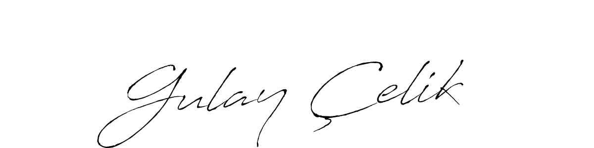 How to make Gulay Çelik signature? Antro_Vectra is a professional autograph style. Create handwritten signature for Gulay Çelik name. Gulay Çelik signature style 6 images and pictures png