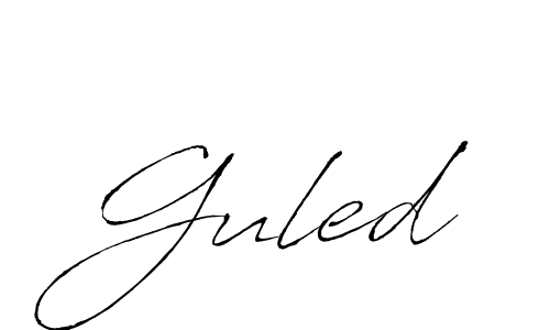 Use a signature maker to create a handwritten signature online. With this signature software, you can design (Antro_Vectra) your own signature for name Guled. Guled signature style 6 images and pictures png