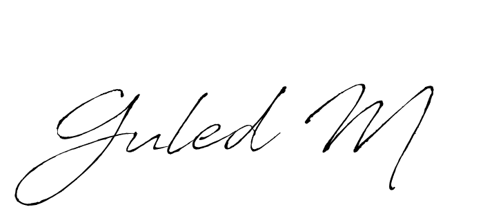 It looks lik you need a new signature style for name Guled M. Design unique handwritten (Antro_Vectra) signature with our free signature maker in just a few clicks. Guled M signature style 6 images and pictures png