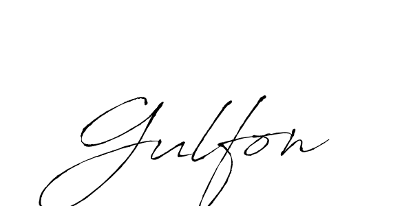 Use a signature maker to create a handwritten signature online. With this signature software, you can design (Antro_Vectra) your own signature for name Gulfon. Gulfon signature style 6 images and pictures png