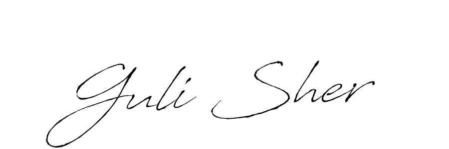 You should practise on your own different ways (Antro_Vectra) to write your name (Guli Sher) in signature. don't let someone else do it for you. Guli Sher signature style 6 images and pictures png