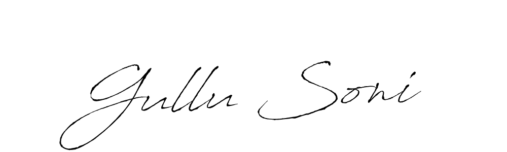 This is the best signature style for the Gullu Soni name. Also you like these signature font (Antro_Vectra). Mix name signature. Gullu Soni signature style 6 images and pictures png