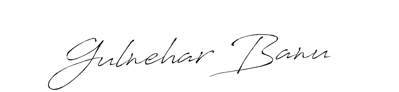 Make a beautiful signature design for name Gulnehar Banu. With this signature (Antro_Vectra) style, you can create a handwritten signature for free. Gulnehar Banu signature style 6 images and pictures png