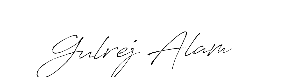 Gulrej Alam stylish signature style. Best Handwritten Sign (Antro_Vectra) for my name. Handwritten Signature Collection Ideas for my name Gulrej Alam. Gulrej Alam signature style 6 images and pictures png