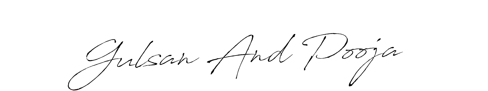 Also we have Gulsan And Pooja name is the best signature style. Create professional handwritten signature collection using Antro_Vectra autograph style. Gulsan And Pooja signature style 6 images and pictures png