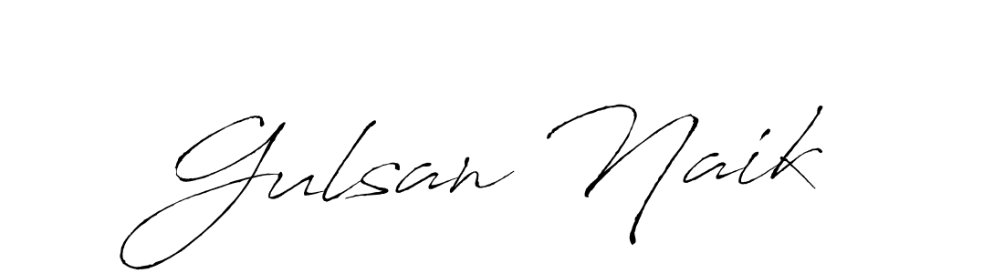 Make a beautiful signature design for name Gulsan Naik. With this signature (Antro_Vectra) style, you can create a handwritten signature for free. Gulsan Naik signature style 6 images and pictures png