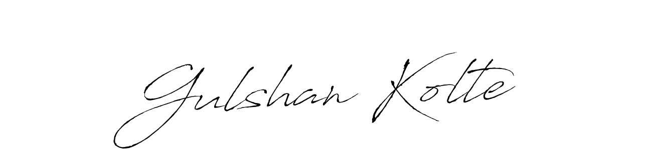 Design your own signature with our free online signature maker. With this signature software, you can create a handwritten (Antro_Vectra) signature for name Gulshan Kolte. Gulshan Kolte signature style 6 images and pictures png