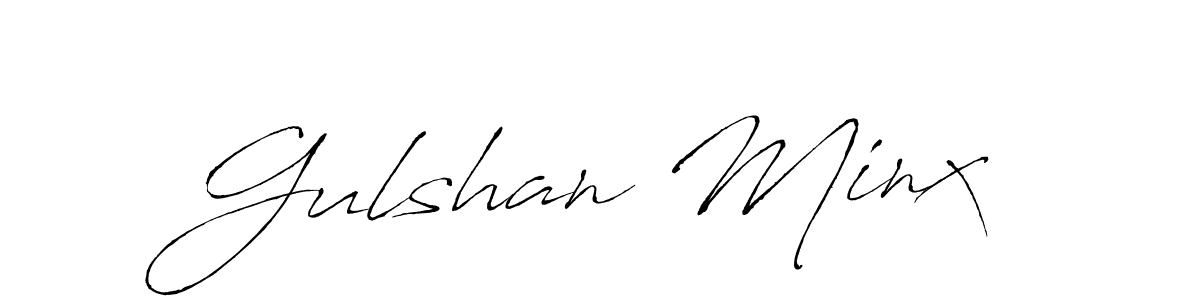 Gulshan Minx stylish signature style. Best Handwritten Sign (Antro_Vectra) for my name. Handwritten Signature Collection Ideas for my name Gulshan Minx. Gulshan Minx signature style 6 images and pictures png