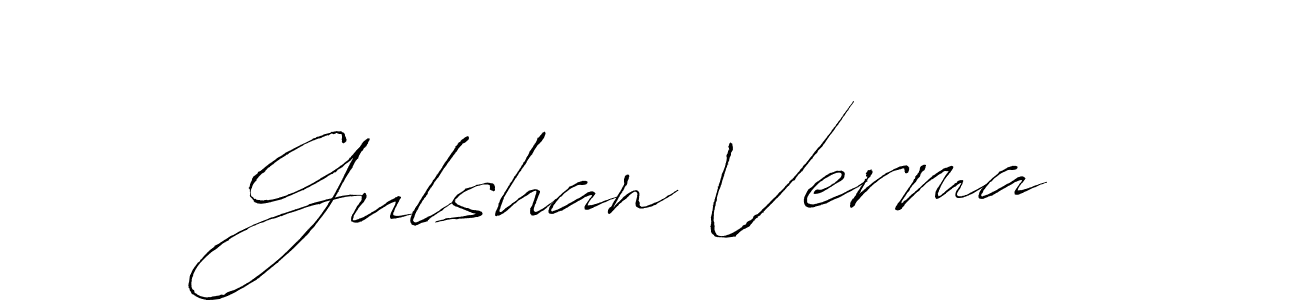 Design your own signature with our free online signature maker. With this signature software, you can create a handwritten (Antro_Vectra) signature for name Gulshan Verma. Gulshan Verma signature style 6 images and pictures png