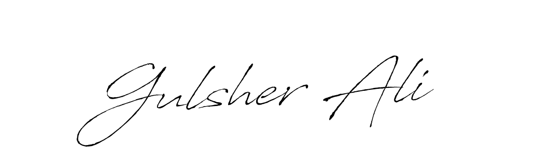 Gulsher Ali stylish signature style. Best Handwritten Sign (Antro_Vectra) for my name. Handwritten Signature Collection Ideas for my name Gulsher Ali. Gulsher Ali signature style 6 images and pictures png