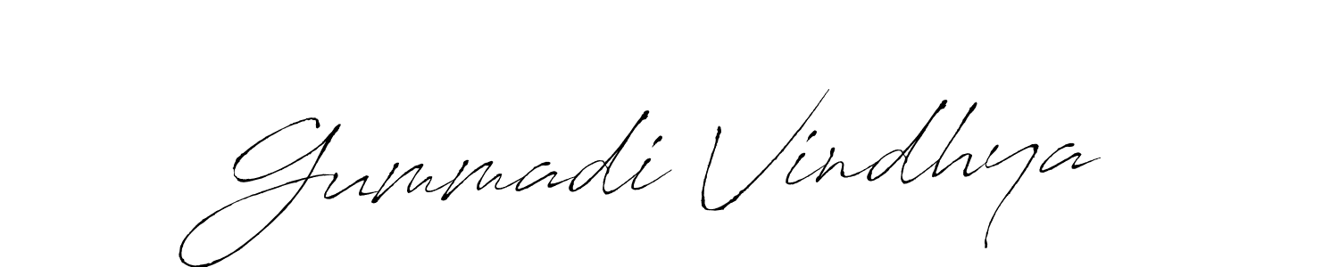 Make a beautiful signature design for name Gummadi Vindhya. With this signature (Antro_Vectra) style, you can create a handwritten signature for free. Gummadi Vindhya signature style 6 images and pictures png