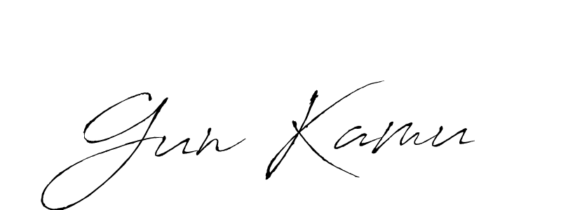 Create a beautiful signature design for name Gun Kamu. With this signature (Antro_Vectra) fonts, you can make a handwritten signature for free. Gun Kamu signature style 6 images and pictures png