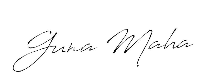 Antro_Vectra is a professional signature style that is perfect for those who want to add a touch of class to their signature. It is also a great choice for those who want to make their signature more unique. Get Guna Maha name to fancy signature for free. Guna Maha signature style 6 images and pictures png