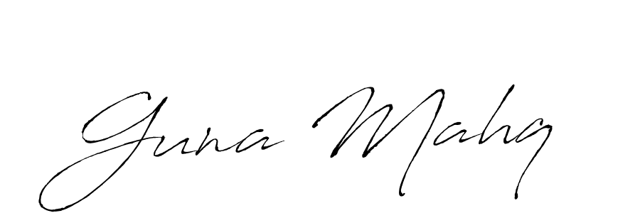 Use a signature maker to create a handwritten signature online. With this signature software, you can design (Antro_Vectra) your own signature for name Guna Mahq. Guna Mahq signature style 6 images and pictures png