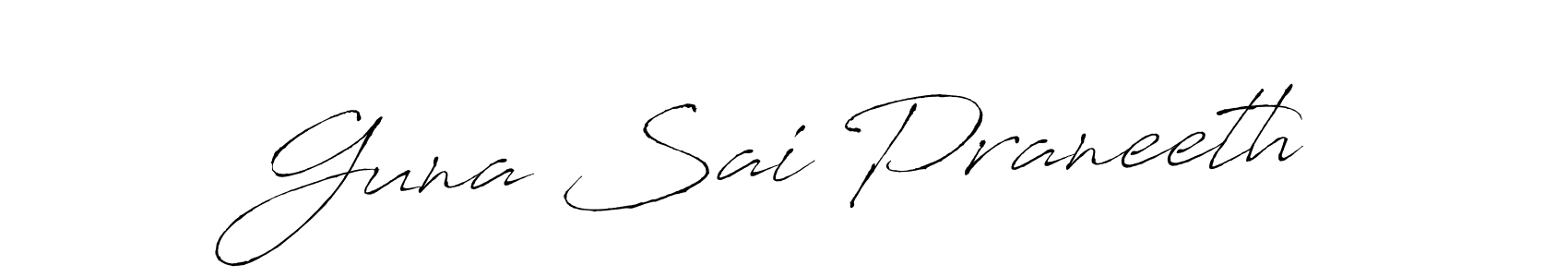 Also we have Guna Sai Praneeth name is the best signature style. Create professional handwritten signature collection using Antro_Vectra autograph style. Guna Sai Praneeth signature style 6 images and pictures png
