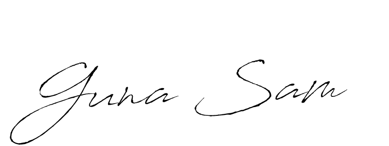 The best way (Antro_Vectra) to make a short signature is to pick only two or three words in your name. The name Guna Sam include a total of six letters. For converting this name. Guna Sam signature style 6 images and pictures png