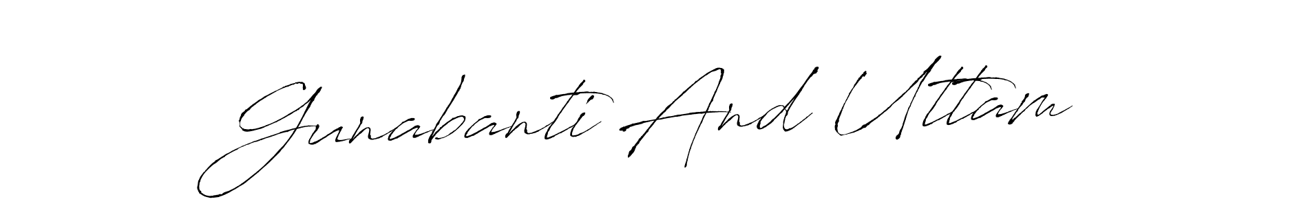This is the best signature style for the Gunabanti And Uttam name. Also you like these signature font (Antro_Vectra). Mix name signature. Gunabanti And Uttam signature style 6 images and pictures png