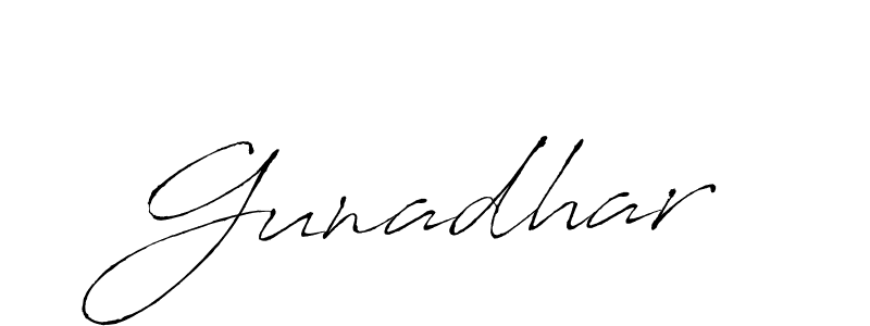 Create a beautiful signature design for name Gunadhar. With this signature (Antro_Vectra) fonts, you can make a handwritten signature for free. Gunadhar signature style 6 images and pictures png