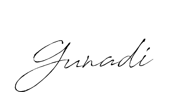 Design your own signature with our free online signature maker. With this signature software, you can create a handwritten (Antro_Vectra) signature for name Gunadi. Gunadi signature style 6 images and pictures png