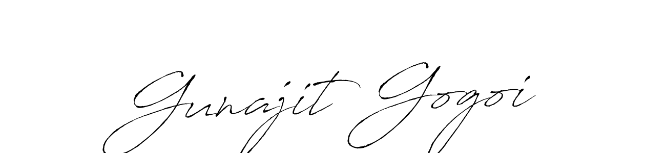 How to make Gunajit Gogoi name signature. Use Antro_Vectra style for creating short signs online. This is the latest handwritten sign. Gunajit Gogoi signature style 6 images and pictures png