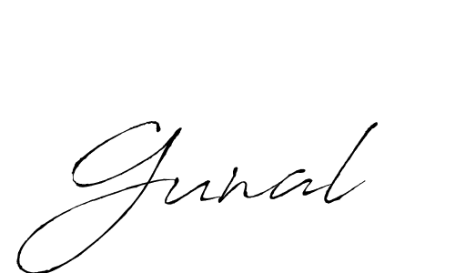 Design your own signature with our free online signature maker. With this signature software, you can create a handwritten (Antro_Vectra) signature for name Gunal. Gunal signature style 6 images and pictures png