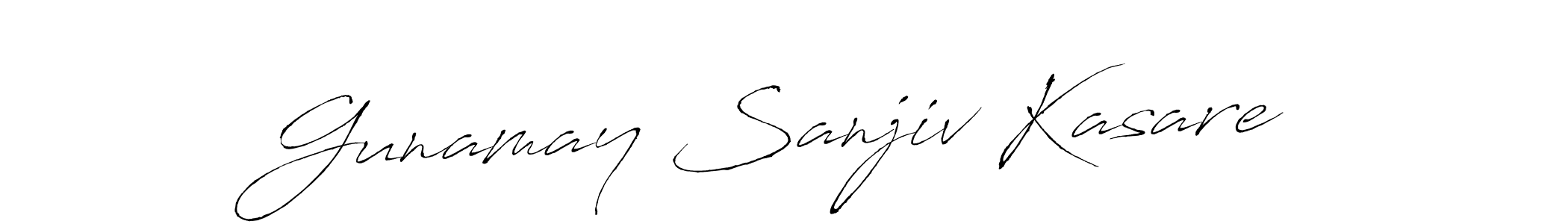You should practise on your own different ways (Antro_Vectra) to write your name (Gunamay Sanjiv Kasare) in signature. don't let someone else do it for you. Gunamay Sanjiv Kasare signature style 6 images and pictures png