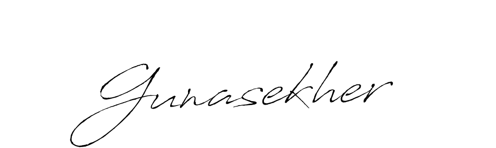 How to make Gunasekher name signature. Use Antro_Vectra style for creating short signs online. This is the latest handwritten sign. Gunasekher signature style 6 images and pictures png