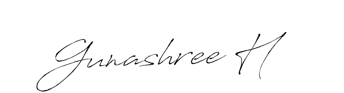 You should practise on your own different ways (Antro_Vectra) to write your name (Gunashree H) in signature. don't let someone else do it for you. Gunashree H signature style 6 images and pictures png