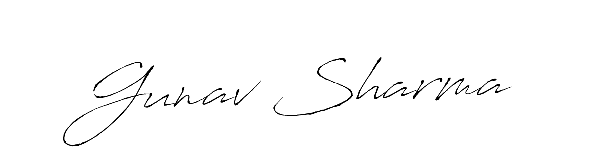 Gunav Sharma stylish signature style. Best Handwritten Sign (Antro_Vectra) for my name. Handwritten Signature Collection Ideas for my name Gunav Sharma. Gunav Sharma signature style 6 images and pictures png