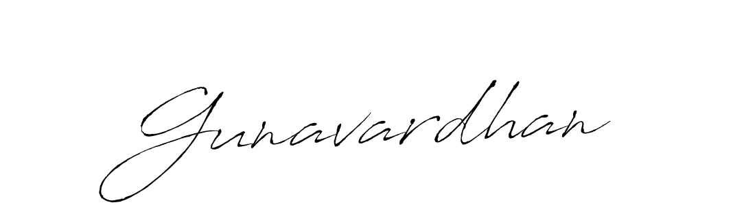 Create a beautiful signature design for name Gunavardhan. With this signature (Antro_Vectra) fonts, you can make a handwritten signature for free. Gunavardhan signature style 6 images and pictures png