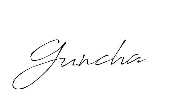 Make a beautiful signature design for name Guncha. With this signature (Antro_Vectra) style, you can create a handwritten signature for free. Guncha signature style 6 images and pictures png