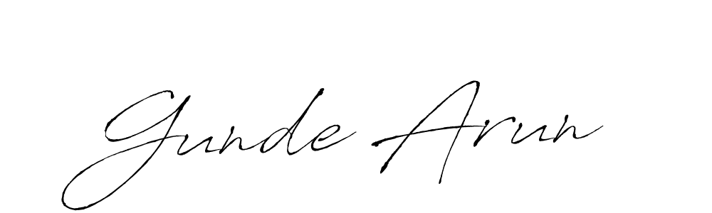 Antro_Vectra is a professional signature style that is perfect for those who want to add a touch of class to their signature. It is also a great choice for those who want to make their signature more unique. Get Gunde Arun name to fancy signature for free. Gunde Arun signature style 6 images and pictures png