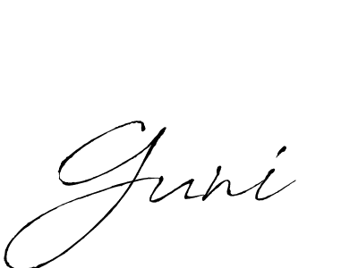 Guni stylish signature style. Best Handwritten Sign (Antro_Vectra) for my name. Handwritten Signature Collection Ideas for my name Guni. Guni signature style 6 images and pictures png