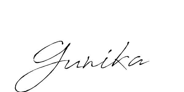 Use a signature maker to create a handwritten signature online. With this signature software, you can design (Antro_Vectra) your own signature for name Gunika. Gunika signature style 6 images and pictures png