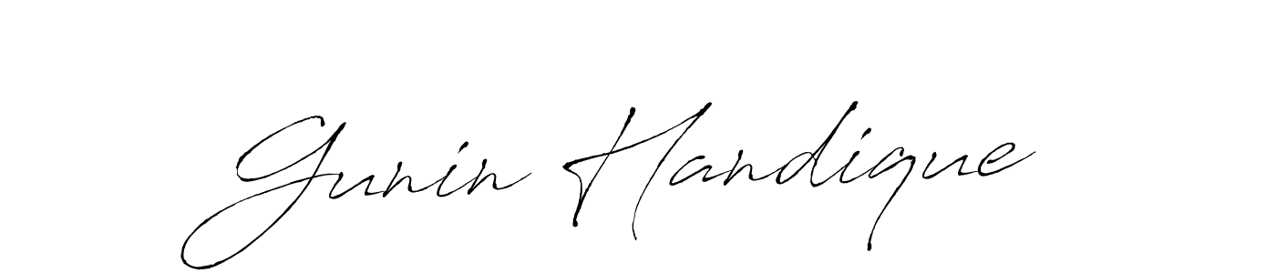 Create a beautiful signature design for name Gunin Handique. With this signature (Antro_Vectra) fonts, you can make a handwritten signature for free. Gunin Handique signature style 6 images and pictures png