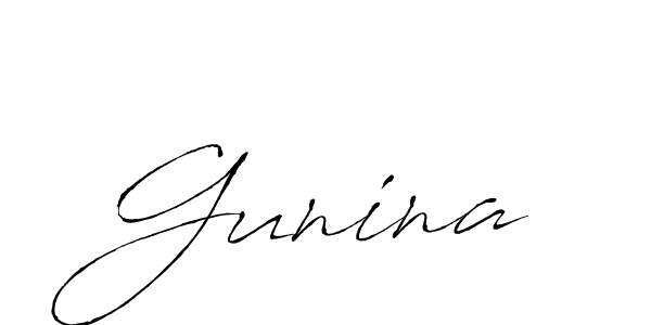 How to make Gunina name signature. Use Antro_Vectra style for creating short signs online. This is the latest handwritten sign. Gunina signature style 6 images and pictures png