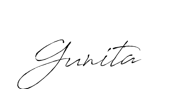 Use a signature maker to create a handwritten signature online. With this signature software, you can design (Antro_Vectra) your own signature for name Gunita. Gunita signature style 6 images and pictures png