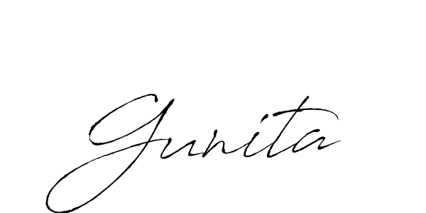 Use a signature maker to create a handwritten signature online. With this signature software, you can design (Antro_Vectra) your own signature for name Gunita. Gunita signature style 6 images and pictures png