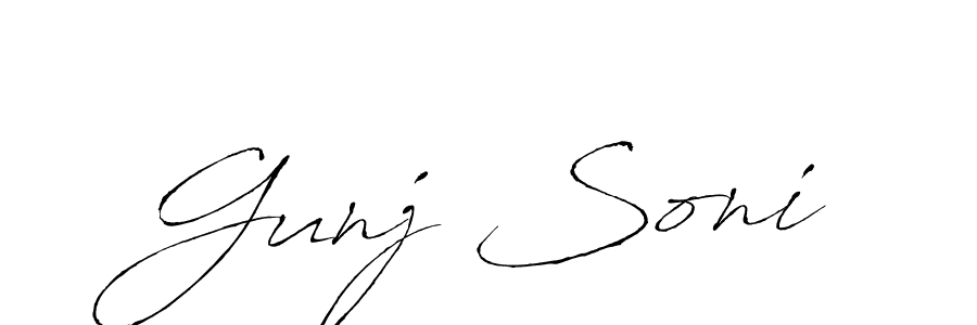 Gunj Soni stylish signature style. Best Handwritten Sign (Antro_Vectra) for my name. Handwritten Signature Collection Ideas for my name Gunj Soni. Gunj Soni signature style 6 images and pictures png