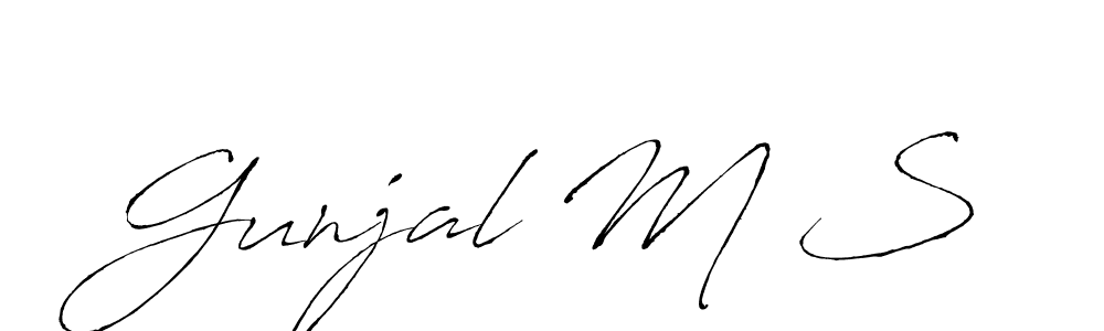 Make a beautiful signature design for name Gunjal M S. With this signature (Antro_Vectra) style, you can create a handwritten signature for free. Gunjal M S signature style 6 images and pictures png