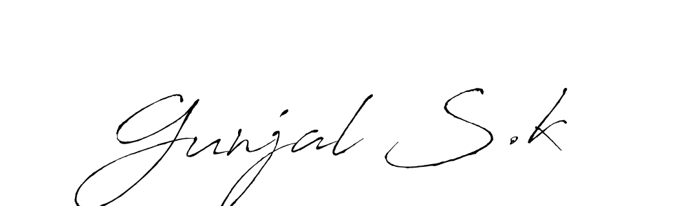 How to make Gunjal S.k name signature. Use Antro_Vectra style for creating short signs online. This is the latest handwritten sign. Gunjal S.k signature style 6 images and pictures png