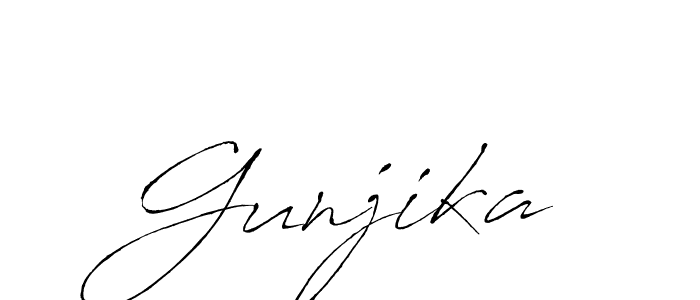 Use a signature maker to create a handwritten signature online. With this signature software, you can design (Antro_Vectra) your own signature for name Gunjika. Gunjika signature style 6 images and pictures png