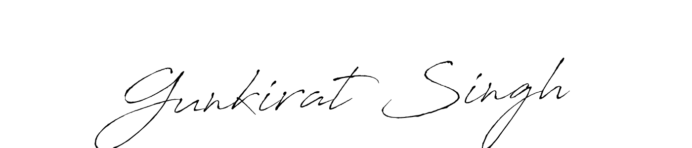Make a beautiful signature design for name Gunkirat Singh. With this signature (Antro_Vectra) style, you can create a handwritten signature for free. Gunkirat Singh signature style 6 images and pictures png