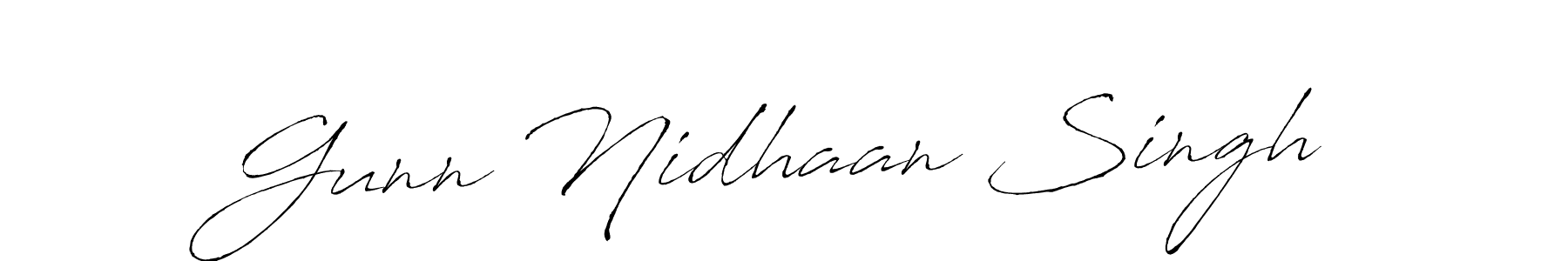 Create a beautiful signature design for name Gunn Nidhaan Singh. With this signature (Antro_Vectra) fonts, you can make a handwritten signature for free. Gunn Nidhaan Singh signature style 6 images and pictures png