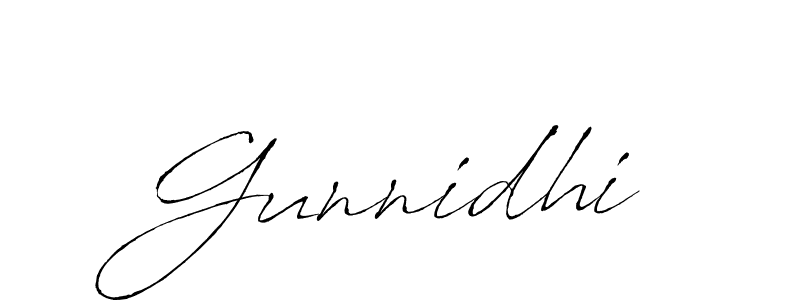 How to make Gunnidhi signature? Antro_Vectra is a professional autograph style. Create handwritten signature for Gunnidhi name. Gunnidhi signature style 6 images and pictures png