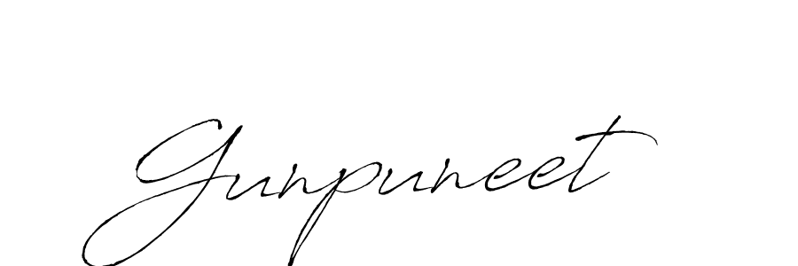 Use a signature maker to create a handwritten signature online. With this signature software, you can design (Antro_Vectra) your own signature for name Gunpuneet. Gunpuneet signature style 6 images and pictures png