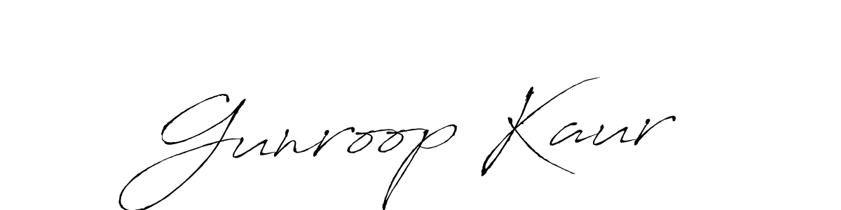 How to make Gunroop Kaur name signature. Use Antro_Vectra style for creating short signs online. This is the latest handwritten sign. Gunroop Kaur signature style 6 images and pictures png