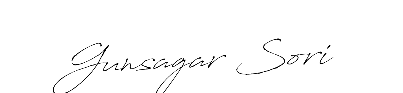 Make a beautiful signature design for name Gunsagar Sori. With this signature (Antro_Vectra) style, you can create a handwritten signature for free. Gunsagar Sori signature style 6 images and pictures png