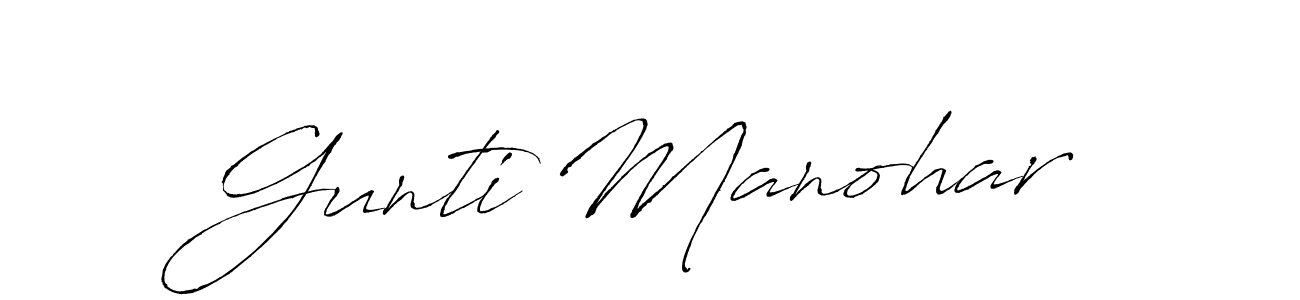 You should practise on your own different ways (Antro_Vectra) to write your name (Gunti Manohar) in signature. don't let someone else do it for you. Gunti Manohar signature style 6 images and pictures png