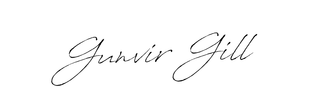 You should practise on your own different ways (Antro_Vectra) to write your name (Gunvir Gill) in signature. don't let someone else do it for you. Gunvir Gill signature style 6 images and pictures png